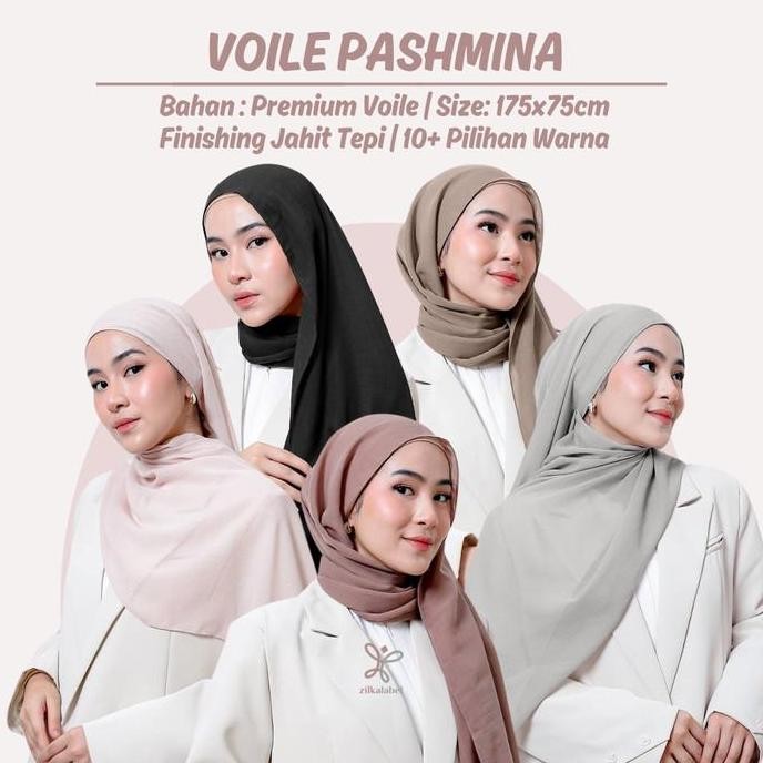 VOILE PASHMINA / PASMINA VOAL KATUN PREMIUM MALAY 175X75 CM / HIJAB MELAYU AIRFLOW SHAWL / JILBAB AR