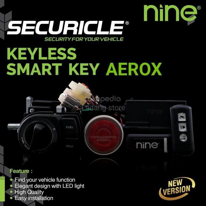HOT SALE! Kunci Keyless Smartkey Yamaha Aerox Plus Alarm Orginal Nine PNP
