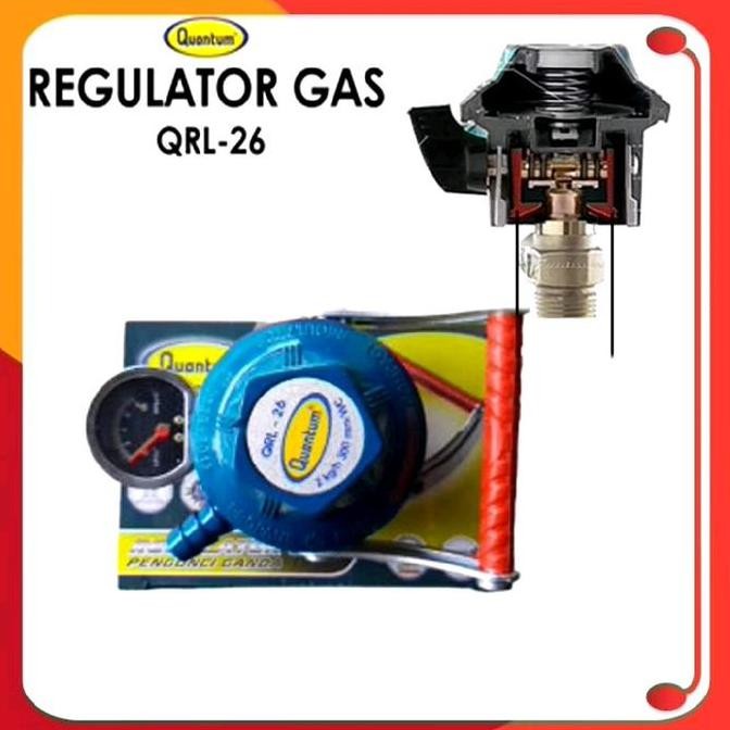 QUANTUM QRL-26 REGULATOR GAS DOUBLE LOCK / REGULATOR TEKANAN RENDAH DOUBLE LOCK 100% ORI