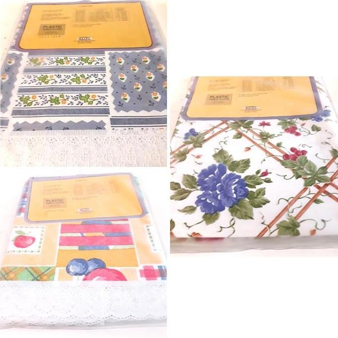 PROMO TAPLAK MEJA BULAT PLASTIK MEIWA KURSI 4 - TAPLAK MAKAN ANTI AIR TRANSPARAN