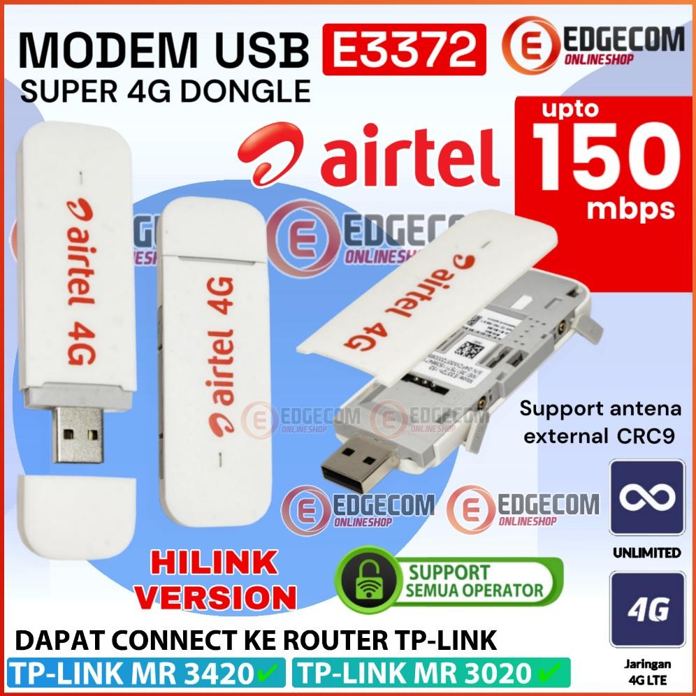 Modem USB AIRTEL E3372 4G LTE Support All Operator hilink aSt