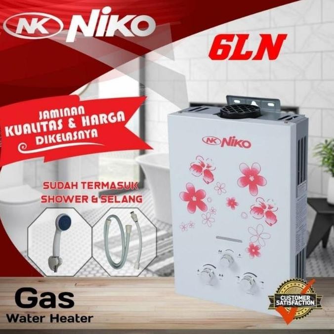 Niko Pemanas Air Gas / Water Heater Gas Niko Nk 6Ln-Putih Premium