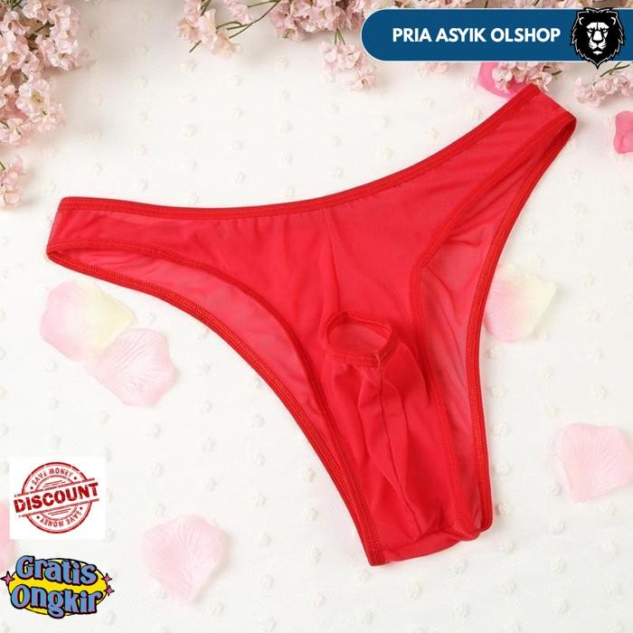 G STRING PRIA THONG SEXY HOT OPEN CROTCH TRANSPARAN CELANA DALAM PRIA Y050- BY PRIA ASYIK OLSHOP
