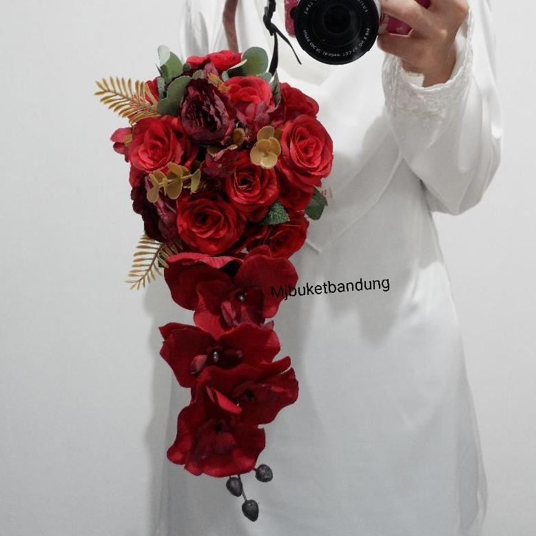 Bunga Juntai Anggrek Pengantin Lamaran Handbouquet Bunga tangan buket juntai Bunga Anggrek Buket Bun