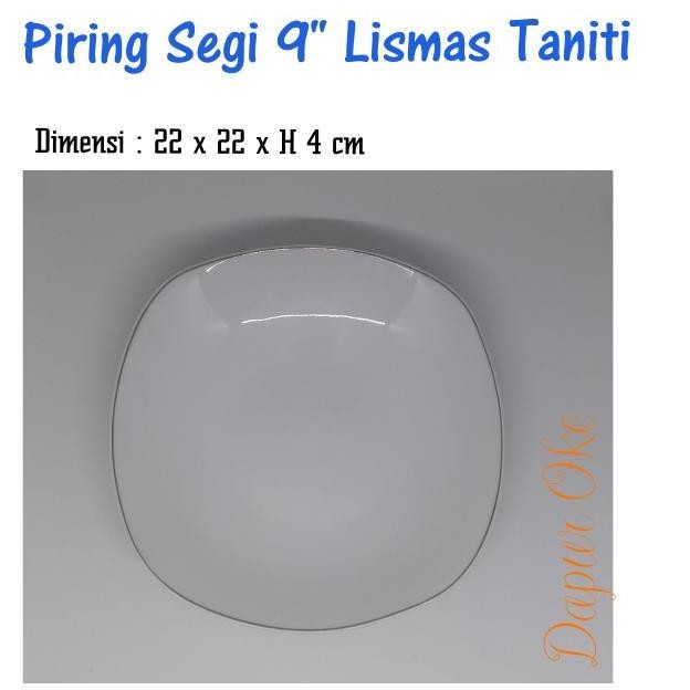 Piring Makan Segi 9" Lismas (6 pcs) / Piring Keramik