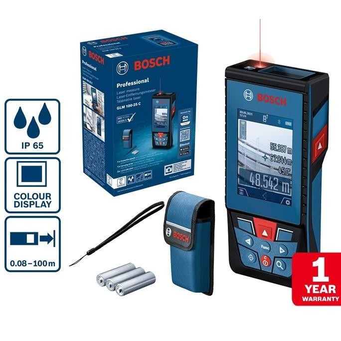 TERBARU - Bosch GLM 100-25 C Meteran Laser 100 Meter GLM100-25C Measure Range