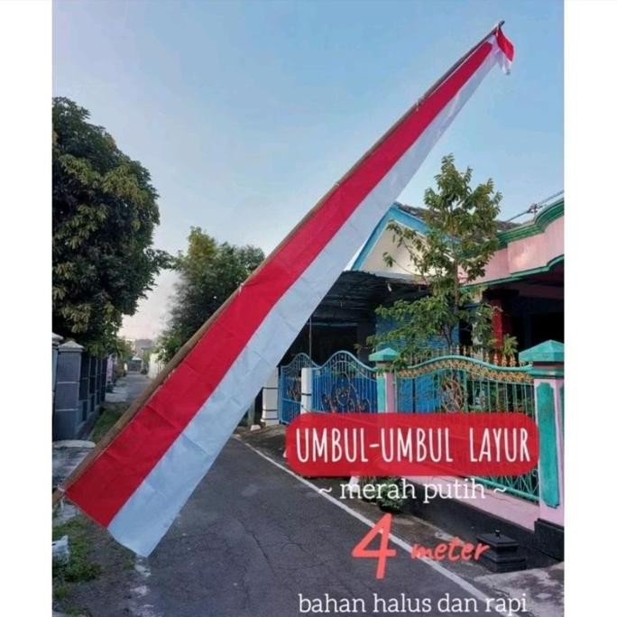 (Allthebest) BENDERA UMBUL-UMBUL LAYUR 17 AGUSTUS 5 METER MERAH PUTIH / BENDERA UMBUL UMBUL LAYUR ME