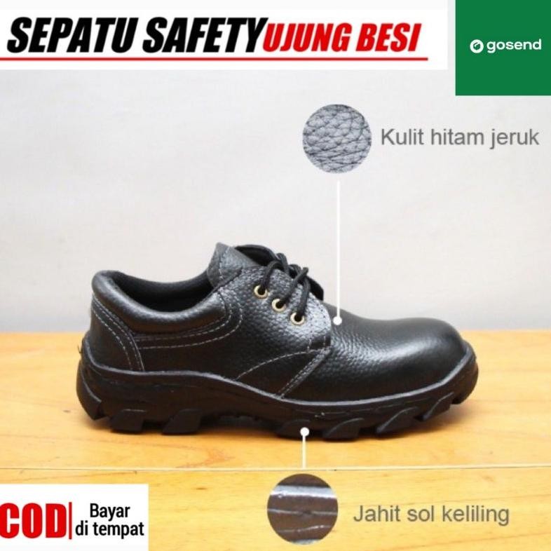 DF176>> Sepatu Safety boots King Ujung Besi Sepatu Septi Anti Slip Sepatu Kerja Lapangan