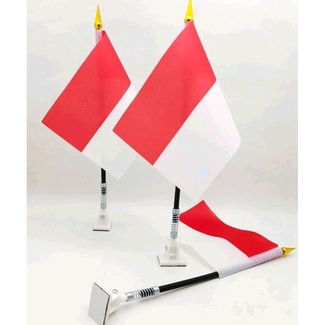 (Allthebest) Set Bendera Tiang Tempel Dengan Perekat Bendera Mobil Aksesoris Hiasan Dekorasi Bendera