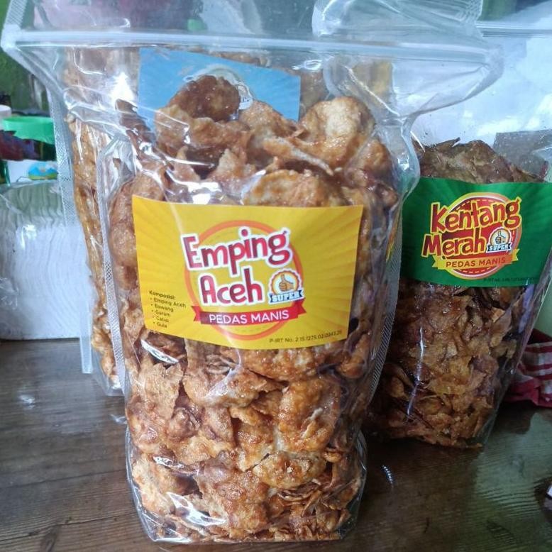

Snack Cemilan Emping Aceh Pedas Manis Cap Super aSt