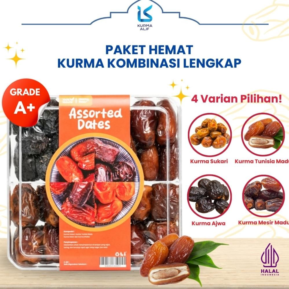

Kurma Assorted 4 in 1 Kurma Sukari Kurma Ajwa Kurma Tunisia Madu Oleh Oleh Haji Umroh Cocok untuk Hampers aSt