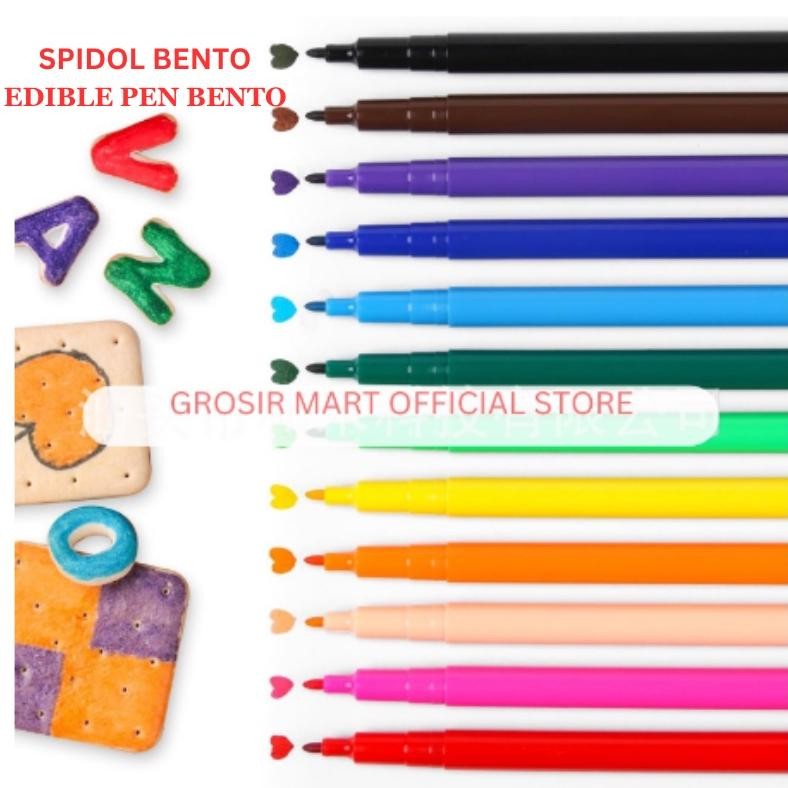 

GM Isi 12 Spidol Bento Pensil Bento Dekorasi Hias Bento Hias Roti Kue 1 set isi 12 warna Edible Food Pen Edible Marker Dekorasi Bento Kue Baking Decoration aSt