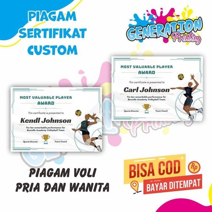 (Allthebest) SERTIFIKAT NAMA SENDIRI JUARA LOMBA AKADEMI, LOMBA AGUSTUSAN, SEPAK BOLA, VOLI, BELA DI
