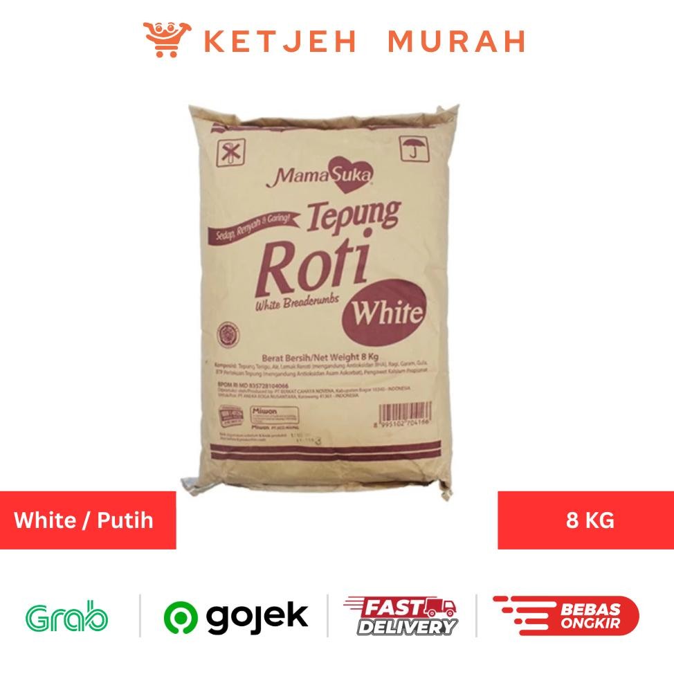 

Tepung Roti Mamasuka White Panir Panko Putih 1 Bal isi 8 KG aSt
