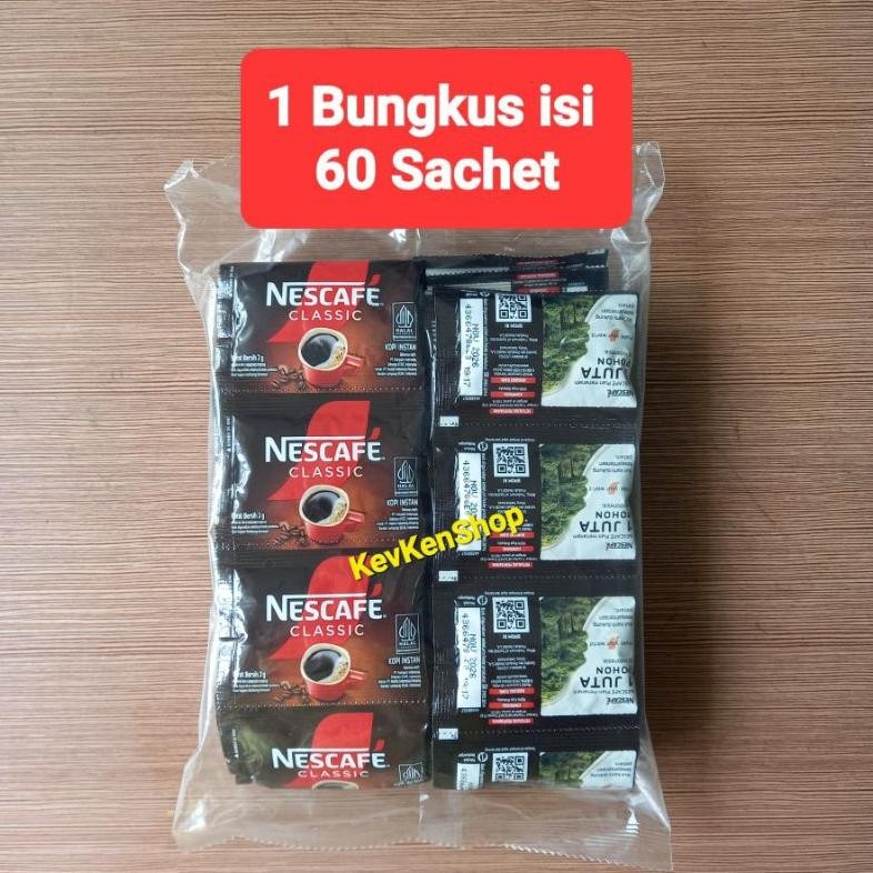 

Kopi NESCAFE Classic Hitam Black Coffee Harga per bungkus isi 60 Sachet atau 66 Saset aSt