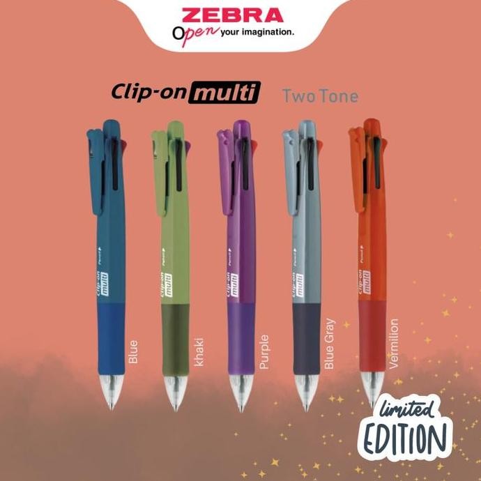 

TERLARIS - PULPEN ZEBRA CLIP ON MULTI TWO TONE 4 INK + MECHANICAL PENCIL 5 IN 1