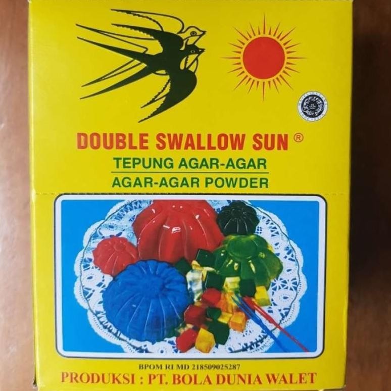 

Agar Agar DOUBLE SWALLOW SUN isi 12 Sachet 1 Box aSt