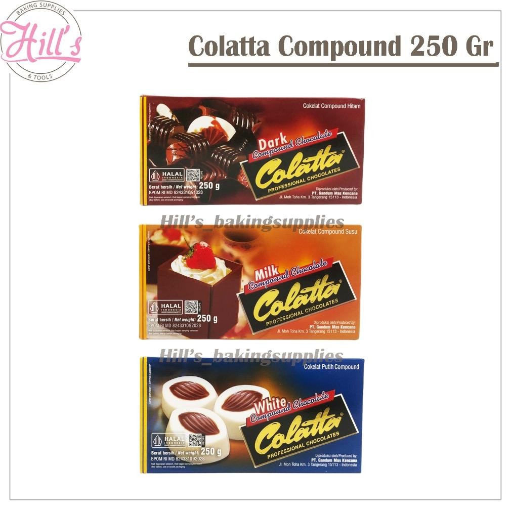 

PROMO MURAH !!! COLATTA 250 GR CHOCOLATE COMPOUND DARK MILK WHITE / COLATA CHOCO COMPOND / COKLAT SUSU PUTIH BATANG MASAK 250GR aSt