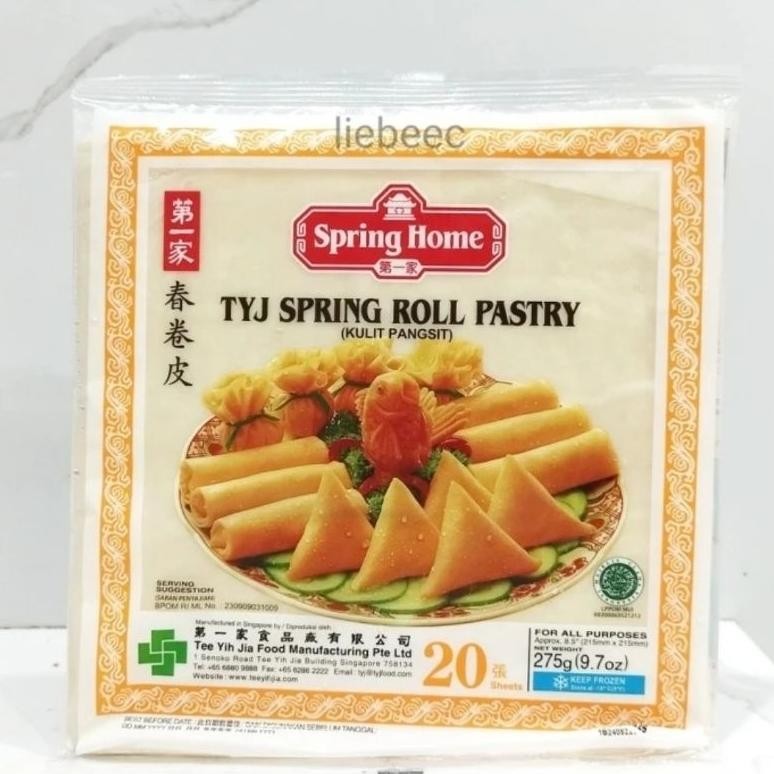 

TYJ Spring Home Spring Roll Pastry 8.5 inch / Kulit Pangsit 275 gr aSt