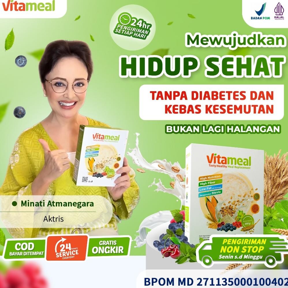 

VITAMEAL 1 BOX Sereal Multigrain Sehat Pengganti Nasi Bantu Cegah Diabetes Turunkan Gula Darah Secara Alami aSt