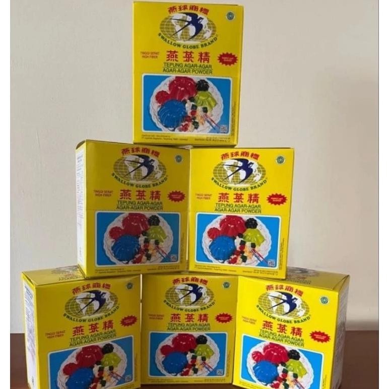 

Agar Agar Swallow Globe 7 Gr 1 box @isi 12 sachet aSt