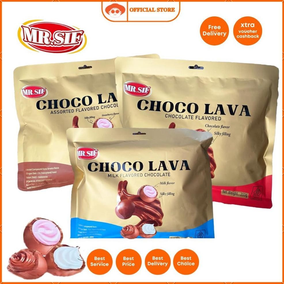 

MR.SIF CHOCOLAVA / CHOCO LAVA Assorted Milk Chocolate 200g Ailisha Choco Lava Bola Cokelat Bulat Isi Lava Rasa Milk Strawberry Coklat Susu aSt