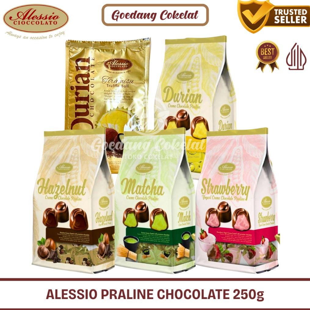

Alessio Cioccolato Chocolate Praline Durian Hazelnut Matcha Strawbery Coklat Malaysia Singapore 250g aSt