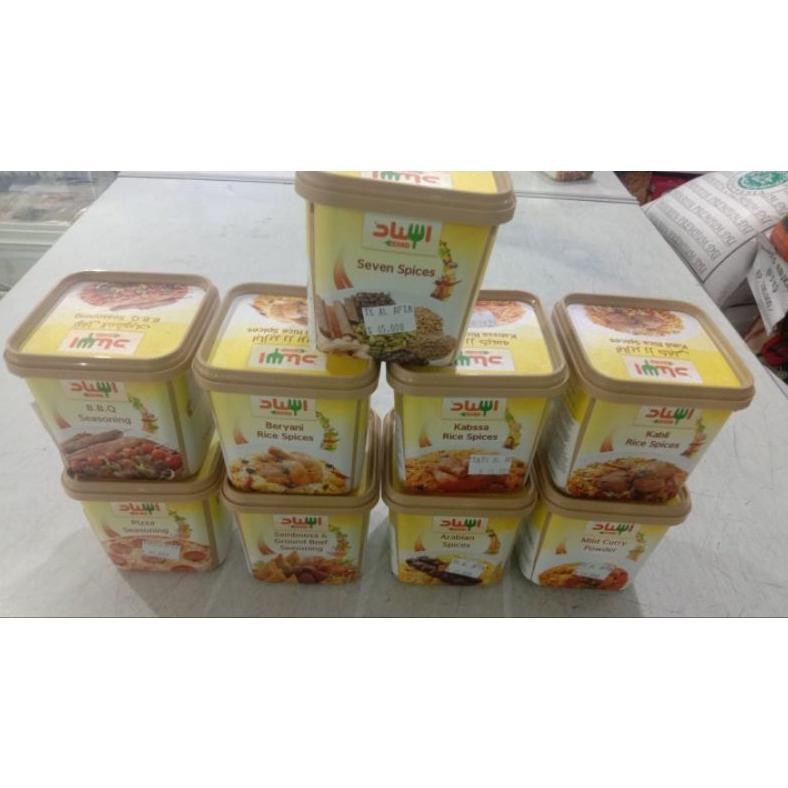 

Bumbu Esnad Aneka Rasa sudah ada izin POM / Mandi Seasoning, Kabssa / Kabsah, B.B.Q Seasoning, Seven Spices, Kabli / Kebuli, Beryani, Pizza Seasoning 200gram aSt