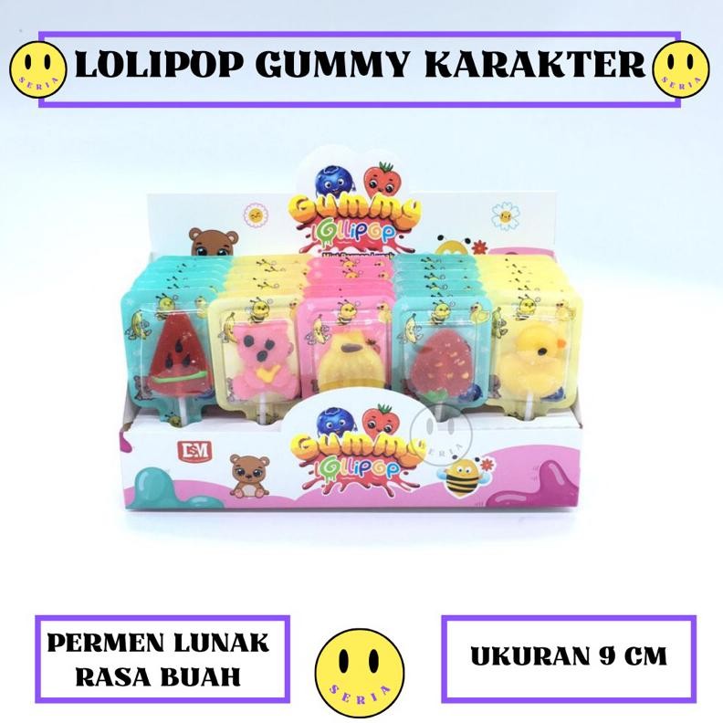 

Permen Gummy Lollipop Karakter Isi 30 pcs Grosir Murah aSt