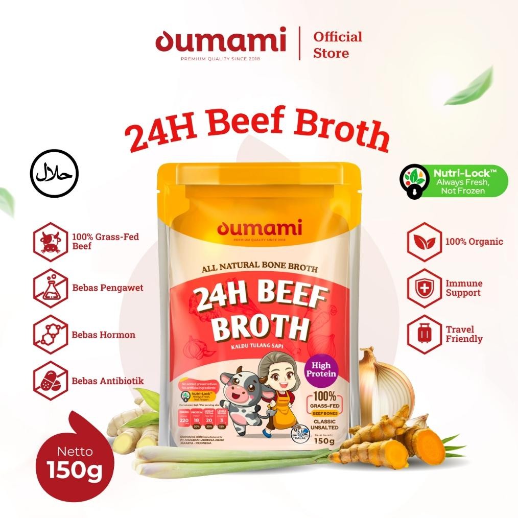 

Oumami - 24H Beef Bone Broth | BB Booster Immune Booster | MPASI & BumilBusui-Friendly aSt