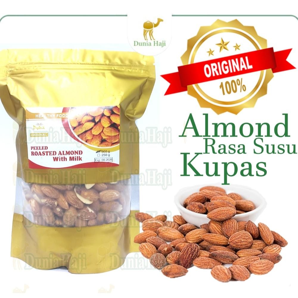 

Kacang Almond Kupas Rasa Susu Almond Arab With Milk Tanpa Cangkang Roasted Matang aSt
