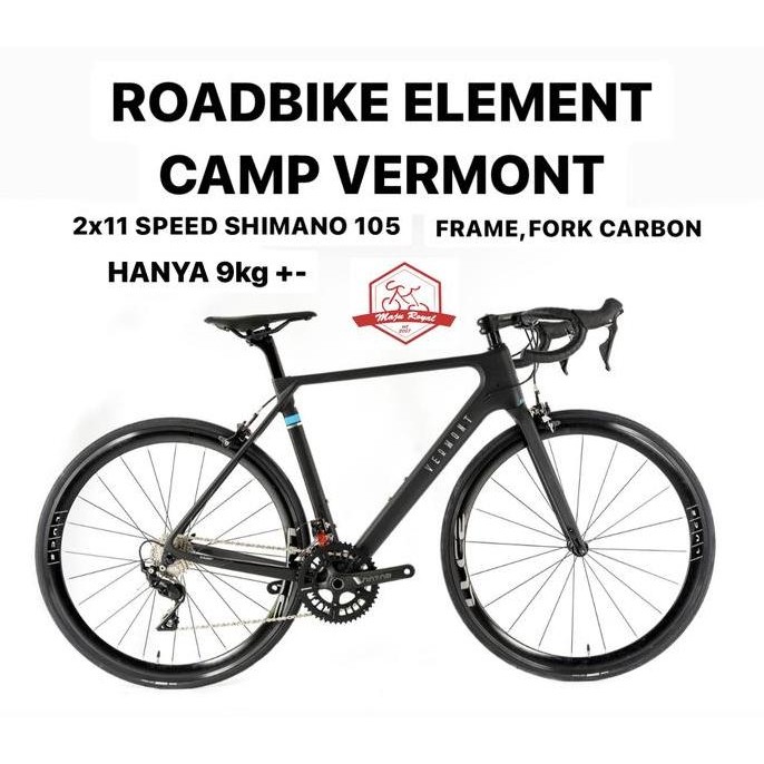TERMURAH - SEPEDA BALAP ROADBIKE ELEMENT CAMP VERMONT CARBON 22 SPEED SHIMANO 105