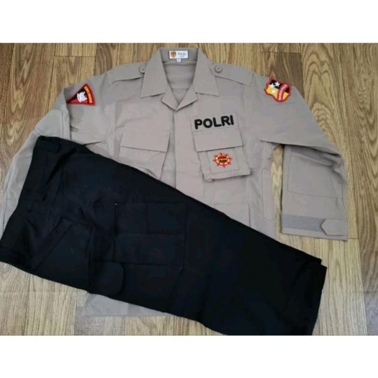 Seragam PDL Coklat Tactical Jatah Brimob Terbaru 2023/2024 Bahan Halus / Baju PDL Coklat Tactical Br