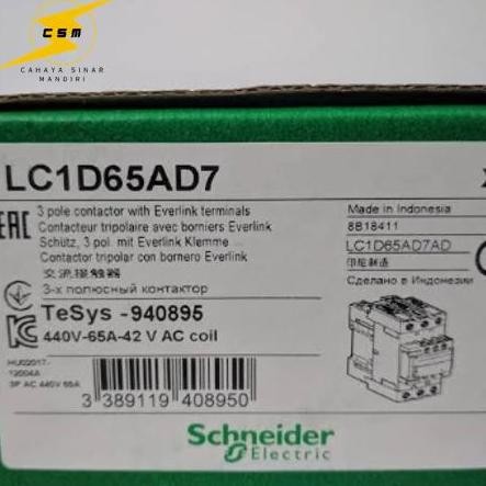 Kontaktor Contactor  Lc1D65A Lc1D65Ad7 42V Terbaru
