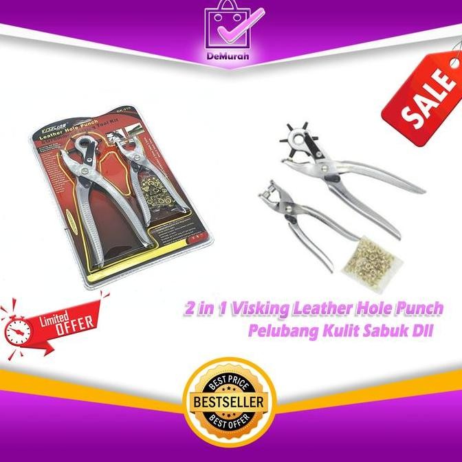 

Siap Kirim 2 in 1 Visking Leather Hole Punch Pelubang Kulit Sabuk dan Bahan Lain