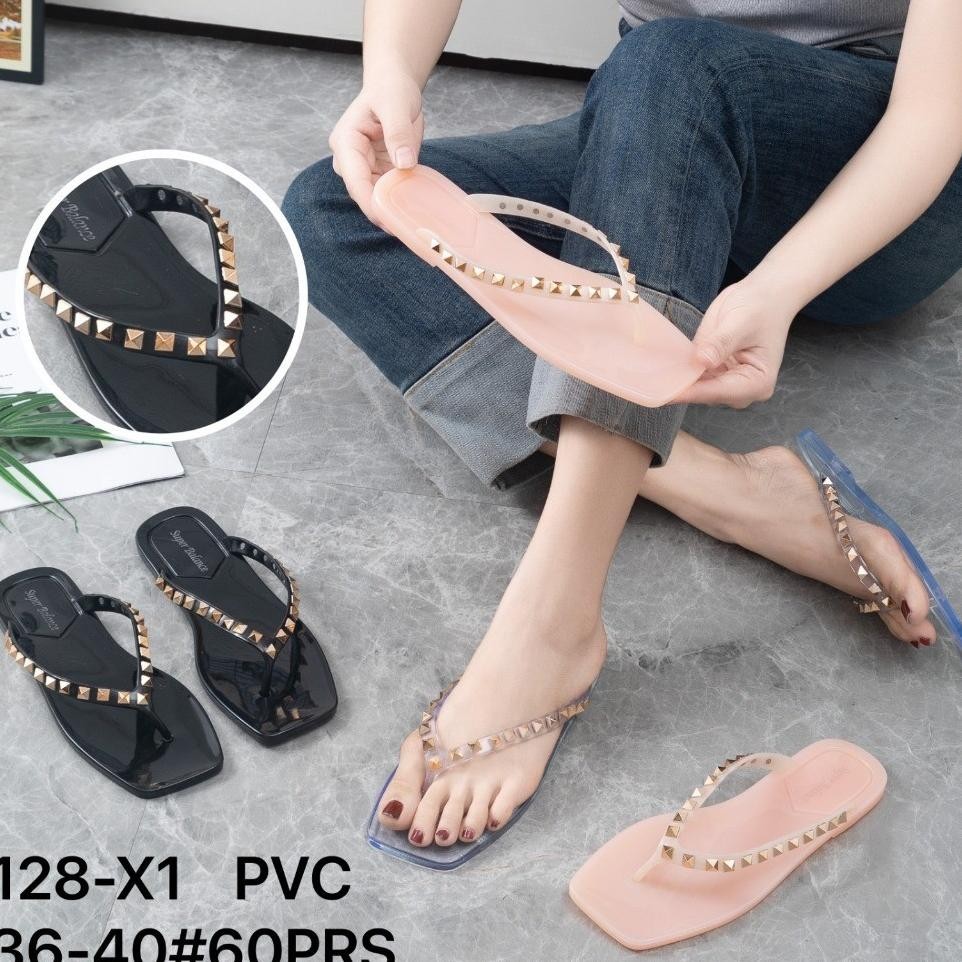 Sandal Jepit Jelly Studded Wanita Sandal Jepit Flat Jelly Wanita Balance 128X1
