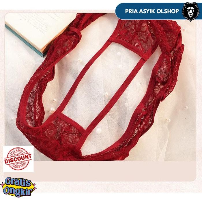 CELANA DALAM SEXY JUMBO LOW WAIST OPEN CROTCH G STRING RENDA TALI SILANG PANTIES C035 BY PRIA ASYIK 