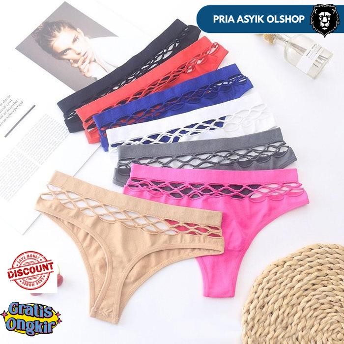 SEXY G STRING WANITA BERONGGA TRANSPARAN CELANA DALAM SEAMLESS TINDIK  THONG C220- BY PRIA ASYIK OLS