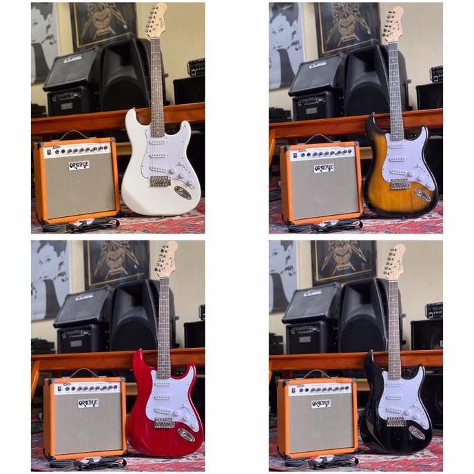 New Paket Gitar Listrik Stringer SST10 + Ampli Siap Pakai Murah Original