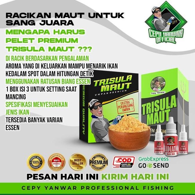paket essen trisula maut & pelet pancing siap pakai semua ikan stok terbatas