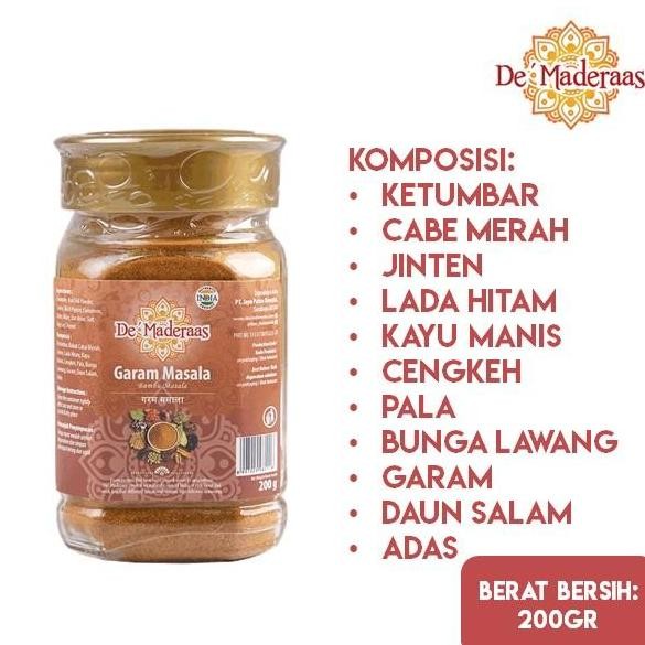 

DISKON! DE MADERRAAS GARAM MASALA BUBUK KARI 200G - BUMBU REMPAH INDIA
