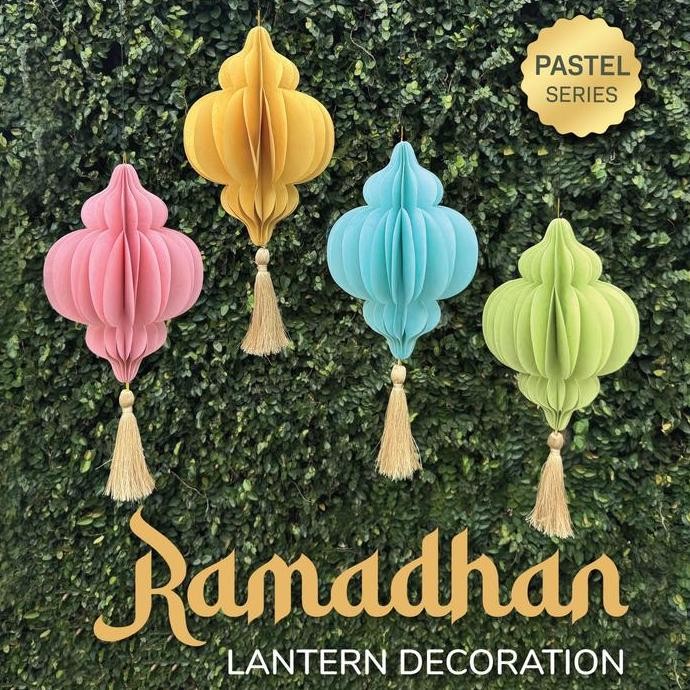 New Dekorasi Ramadhan Pastel Series Paper Lantern Lentera Kertas
