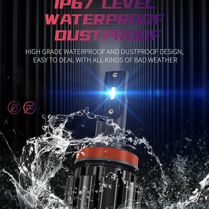 (Allthebest) S8 H4 Lampu led mobil H4 putih Terang 50 watt 10000 lumens LED