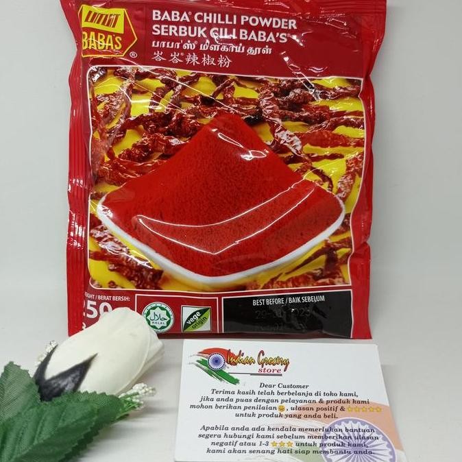 

DISKON! CHILI POWDER BABAS 250GR - BUBUK CABAI PEDAS ASLI