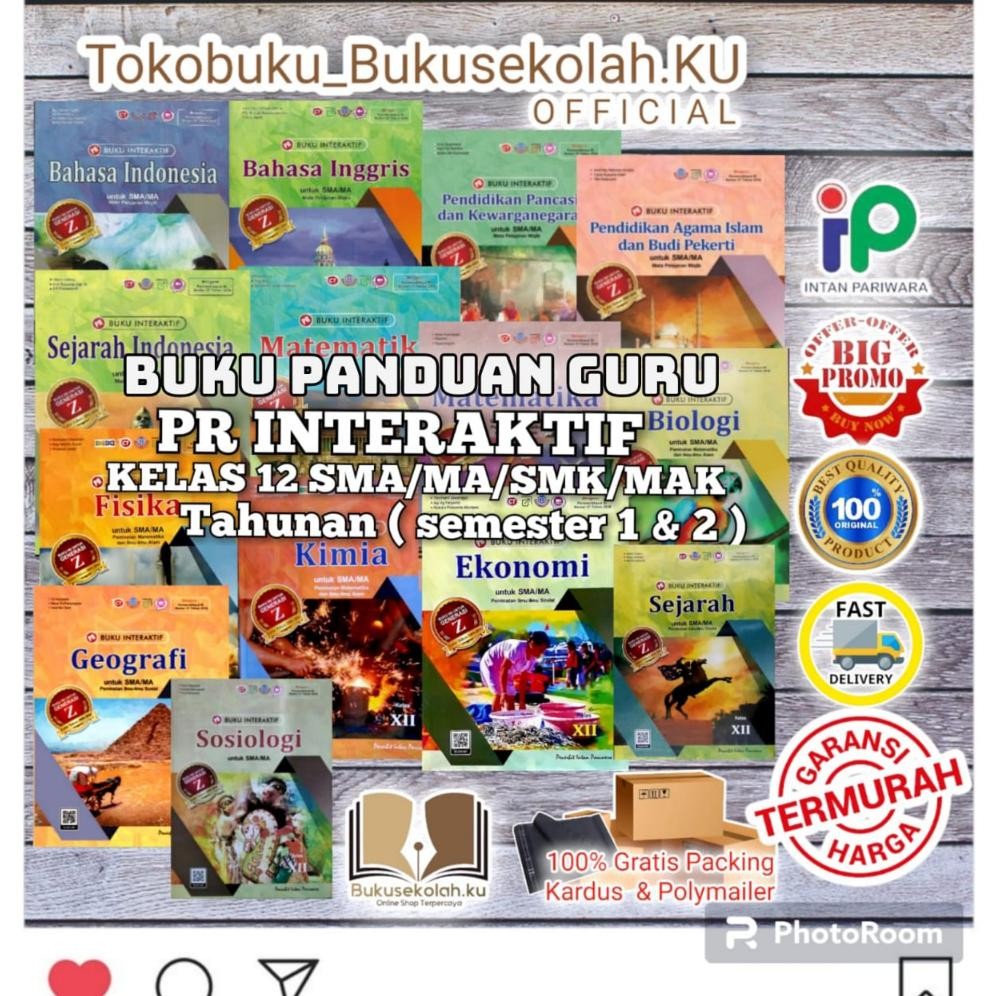 Promooo PROMO  BUKU GURU ( PG PR ) INTERAKTIF KELAS 12 SMA/MA,SMK,MAK  TERBARU INTAN PARIWARA