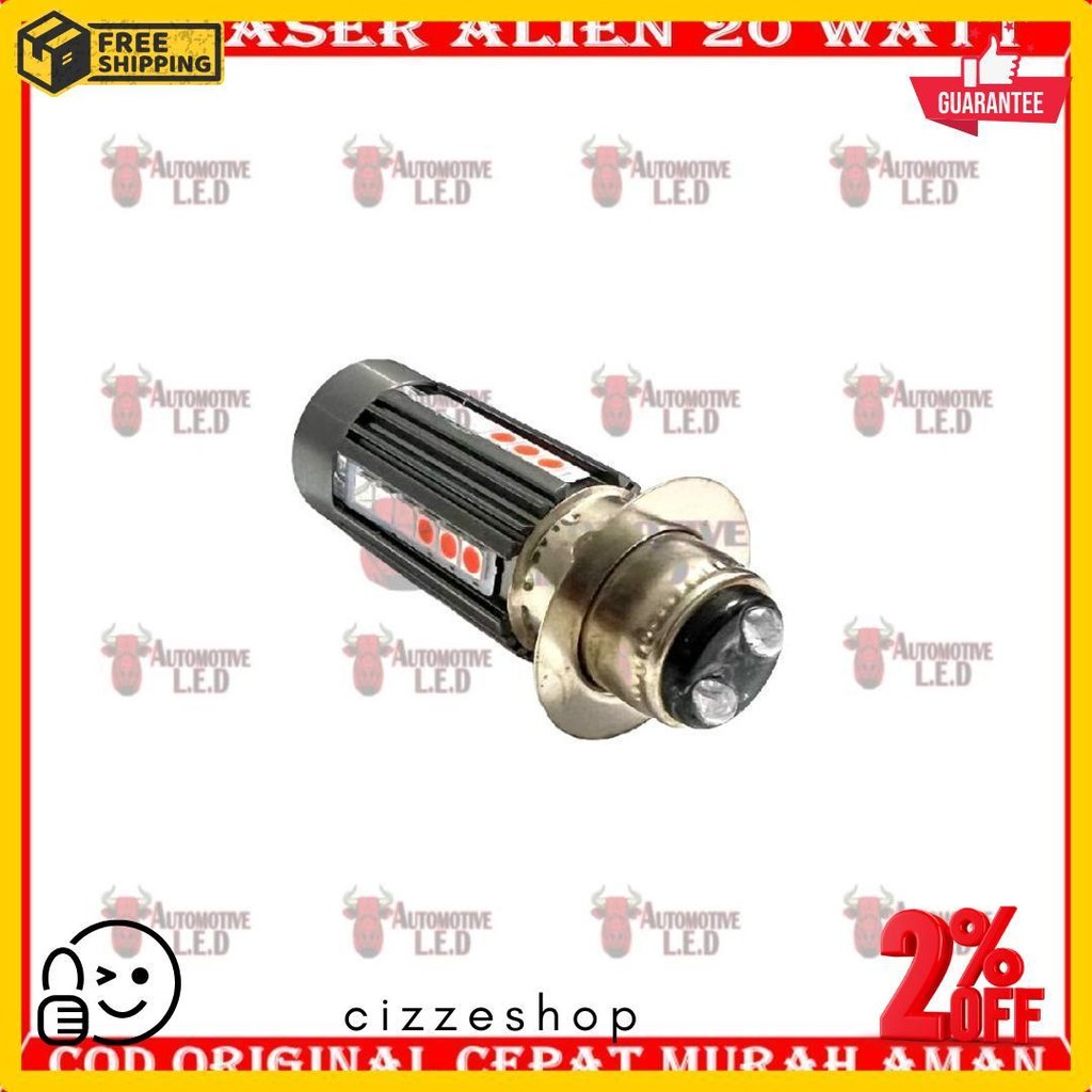 Original Lampu Utama Motor H6 Laser 30 Led Alien H6 Led Laser 2 Warna Hi / Loo 20 Watt | Bohlam Led 