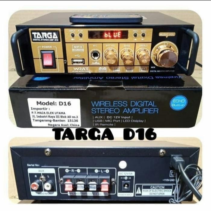MIXER POWER AMPLIFIER KARAOKE TARGA D16 BERGARANSI