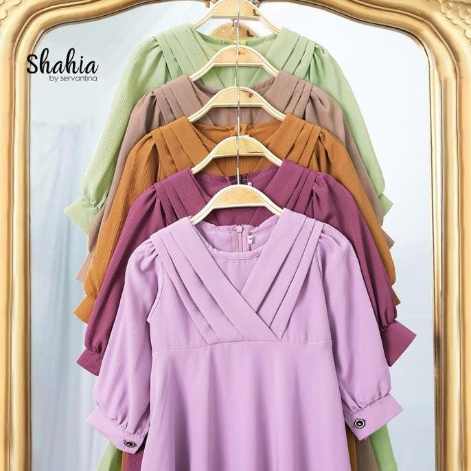 GKI Shahia Servantina - Clara Dress Gamis Anak Perempuan Baju Crinkle Muslim Panjang Syari