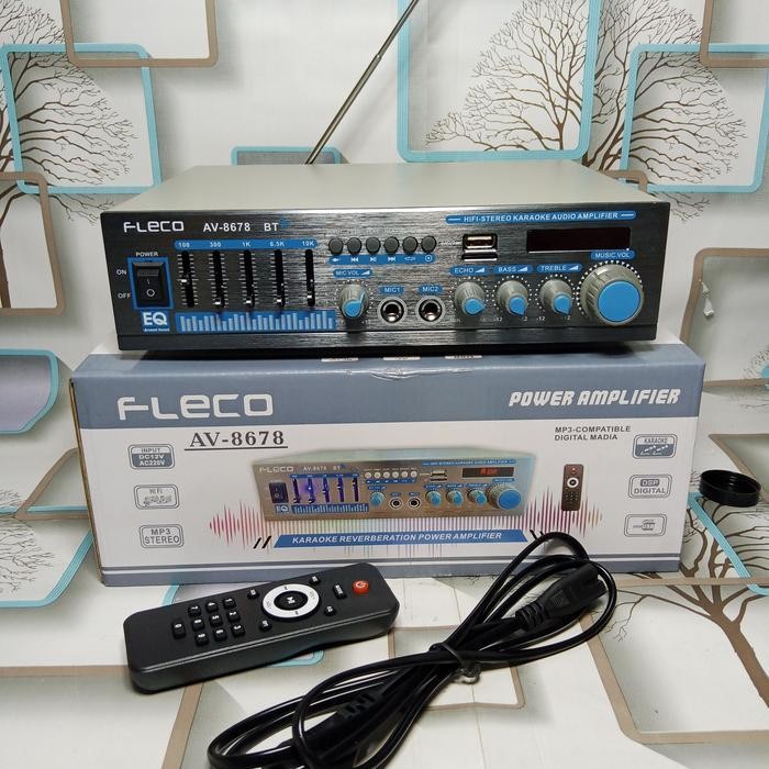 Amplifier Bluetooth Sunbuck Audio Fleco AV-8678 BT BISA BASS + TREBEL + BLUETOOTH + ECHO + AMPLI MOB