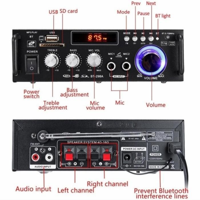 amplifier bluetooth home theater FM radio karaoke android tv